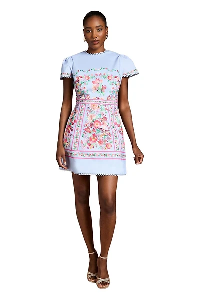 Coast Women's Placement Print Short Sleeve Mini Dress
