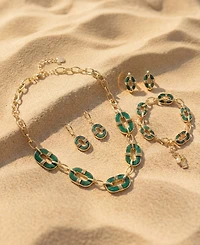 Robert Lee Morris Soho Malachite Reversible Link Bracelet