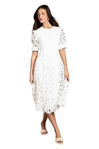 Coast Women's Short Sleeve Lace Midi Dress