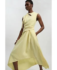Karen Millen Women's Tailored Drape Neck Midi Dress