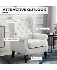 Boyel Living Button-Tufted Accent Chair with High Wingback Rounded Cushioned Armrests