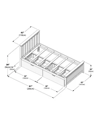 Max &Lily Twin-Size Platform with Underbed Storage Drawers