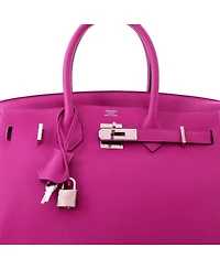 Pre-Owned HERMES Birkin 30 Handbag Pink Togo with Palladium Hardware