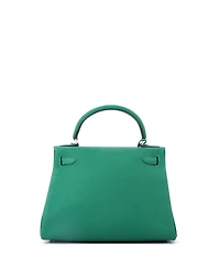 Pre-Owned HERMES Kelly 28 Handbag Green Togo with Palladium Hardware