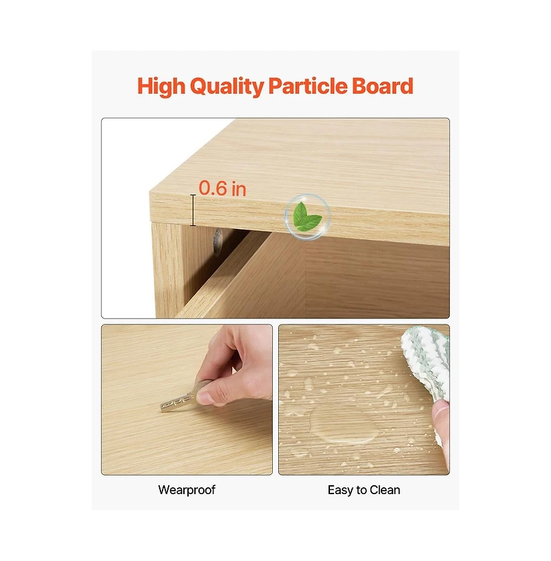 Sugift 6 Drawer Dresser Wooden Chest of Drawers with Sliding Anti-tip Device Modern