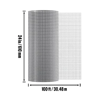 Sugift Hardware Cloth 1/2 in 24 in x 100 ft Galvanized Wire Mesh Roll