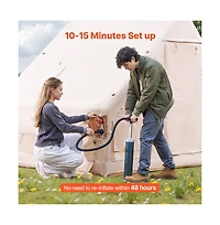 Sugift Inflatable Camping Tent 3 to 5 Person Blow Up with Stove Jack