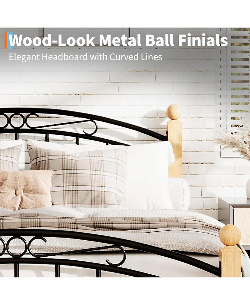gaomon Bed Frame with Headboard, Full Platform Bed Frame Wooden Slat Support, No Box Spring Needed, Noise Free Sleep