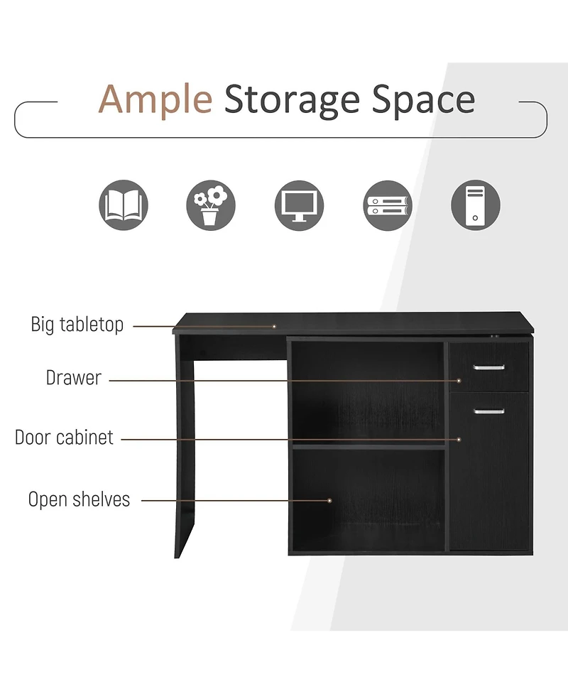Homcom Home Office L-Shaped Corner Desk with Storage Drawer Modern Style