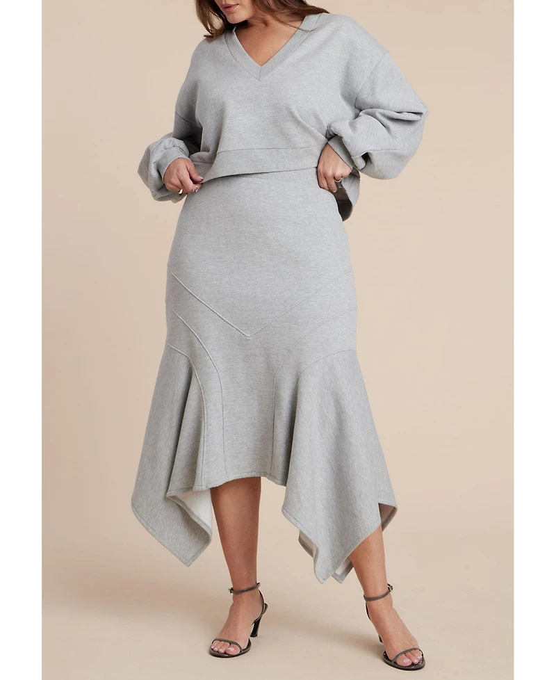 Eloquii Women's Rounded Sleeve Sweatshirt