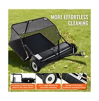 Sugift Tow Behind Lawn Sweeper with Collector Bag