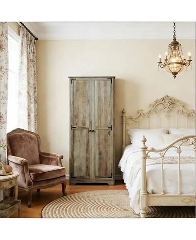 Clihome Freestanding Storage Cabinet Dark Gray Bar Cabinet with Adjustable Shelves