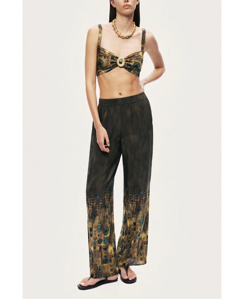 Nocturne Women's Printed Straight Leg Pants