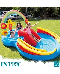 Gnuadz Rainbow Slide Inflatable Pool Ring Toss Kids Water Play