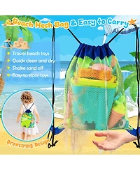 Gnuadz 34-piece Beach Toys Sand Castle Bucket Shovel Mesh Bag Mold Sandbox Kids