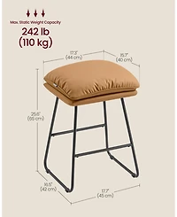 Slickblue Caramel Brown Counter Stools Set of 2 Cushioned Sled Base