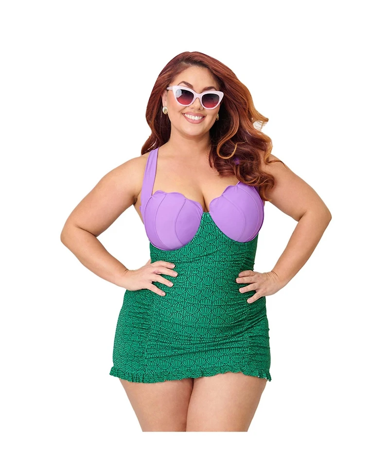 Unique Vintage Plus Halter Swim Dress