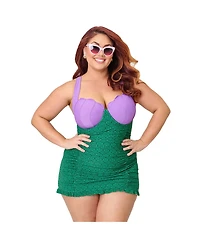 Unique Vintage Plus Halter Swim Dress
