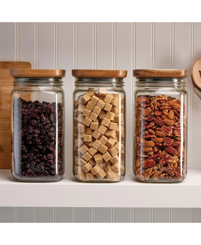 Ball Stack and Store Glass Mason Jars with Wood Lids