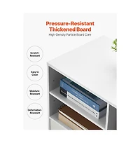 Sugift 2 Drawer Wooden File Cabinet Mobile Filing Cabinet with Open Shelves Lockable Lateral