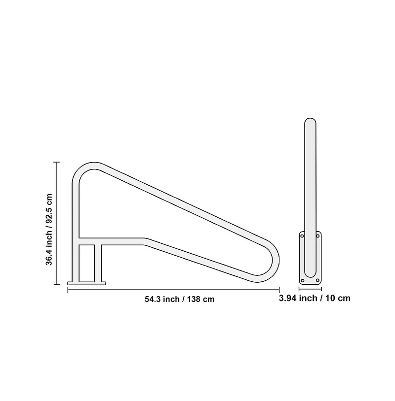 Sugift Pool Handrail 2 Pack 55 x 32 in Stainless Steel Grab Bar for Spas