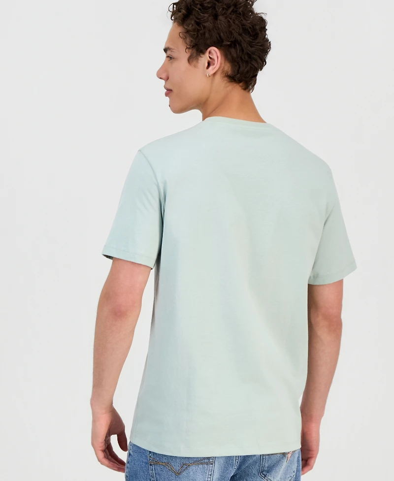 Guess Men's Triangle Leaves Embroidery T-Shirt