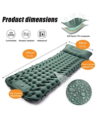 Gnuadz Camping Sleeping Pad Built-in Pump Extra Thick Lightweight Compact Outdoor Recreation Gear