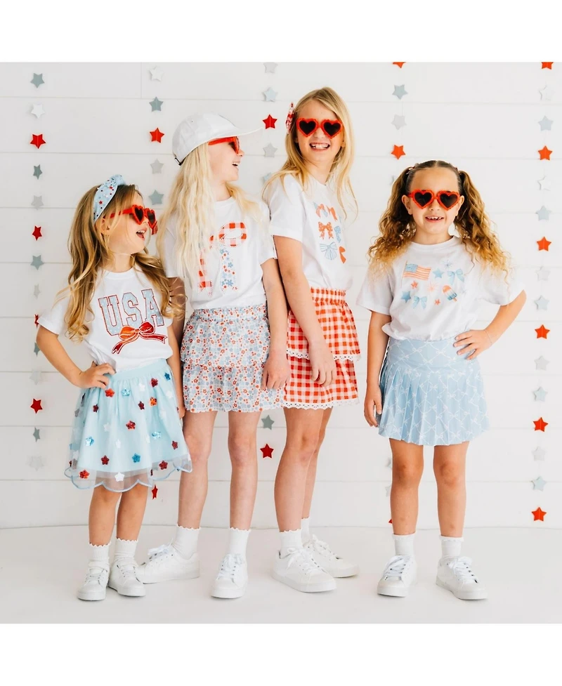 Sweet Wink Big Girls Patriotic Floral Skort