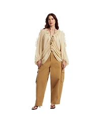 June & Vie Women's Barrel Leg Cargo Pant