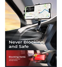 Lisen Car Vent Phone Mount, Adjustable Air Vent Holder with Extension Arm, One-Touch Release Hands-Free Mount for iPhone, Samsung, Android