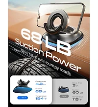 Lisen Dashboard Car Phone Mount with 360degree(s) Rotation and Adjustable Angle, Non-Slip Silicone Base, Universal Holder for iPhone and Android
