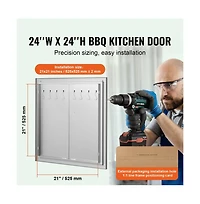 Sugift Bbq Access Door 24W x 24H in Double Outdoor Kitchen Stainless Steel