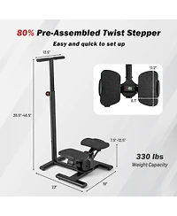 Fitness Stair Stepper with Twist Motion, Home Workout Exercise Equipment-Black