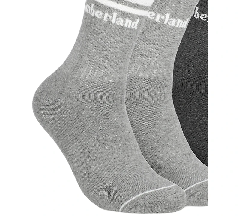 Timberland Men's 6-Pack Millboro Script Logo High Quarter Socks