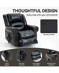 sumyeg Leather Power Lift Recliner Chair Heat Massage Manual with Usb Ports