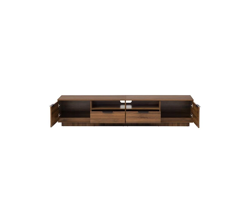 sumyeg 78 inch Modern Cabinet Tv Stand with Deep Drawer & Cable Management, Soft-Closing Hinges