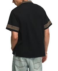 Lucky Brand Men's Embroidered Detail Camp Collar Shirt