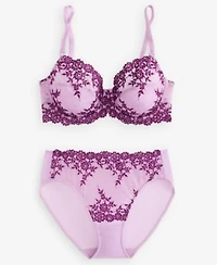 Wacoal Womens Embrace Lace Underwire Bra Embrace Lace High Cut Embroidered Brief Underwear