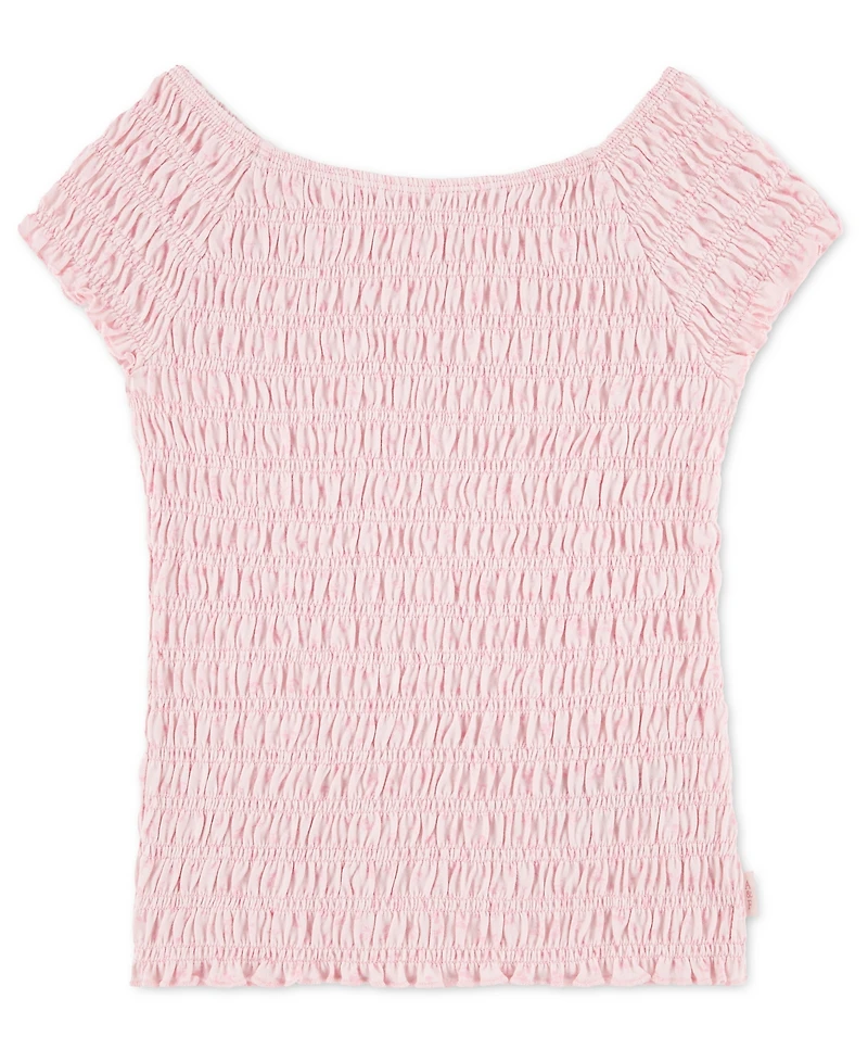 abercrombie kids Girls' Smocked Short-Sleeve Top