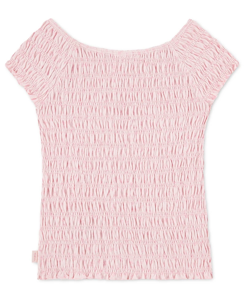 abercrombie kids Girls' Smocked Short-Sleeve Top