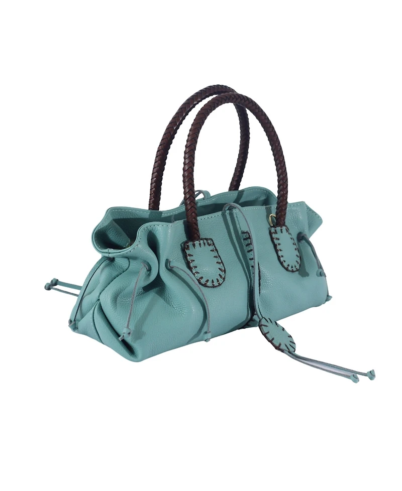 Carlos Falchi Mini Satchel Top Grain Leather Bag