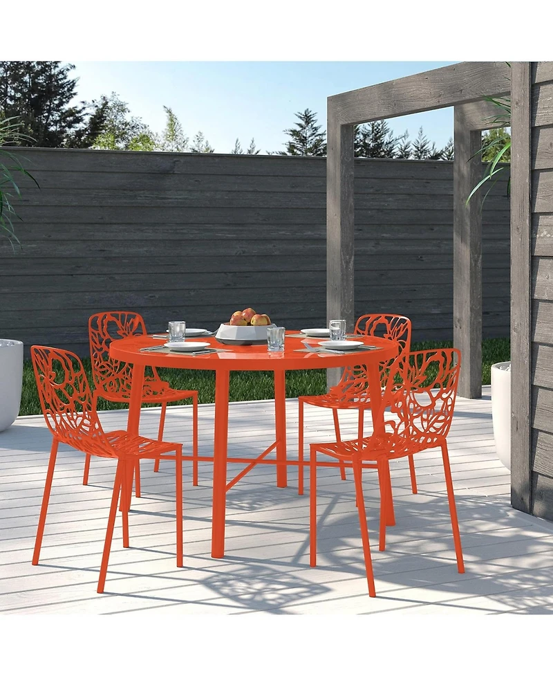 LeisureMod Modern Devon Aluminum Chair, Set of 4