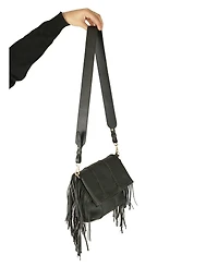 Carlos Falchi Medium Fringe Leather Crossbody Messenger