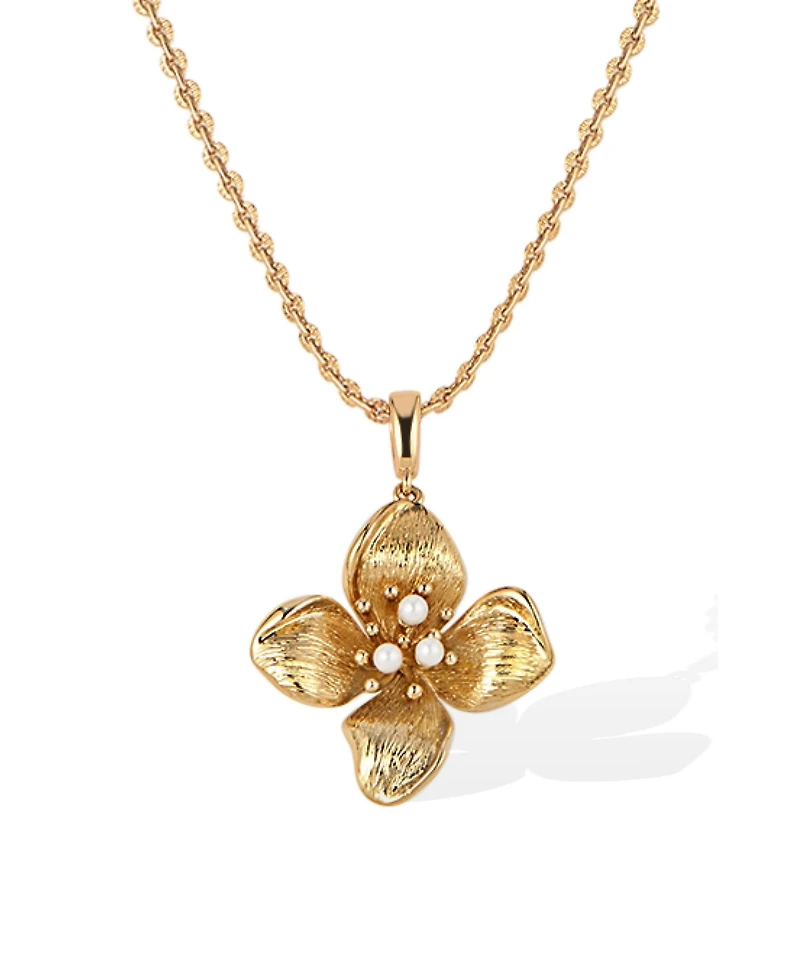 Rc Retro Chic Iris Blossom Pendant Neckalce