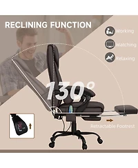 Boyel Living High Back Massage Office Chair with 6 Vibration Points Pu Leather Reclining
