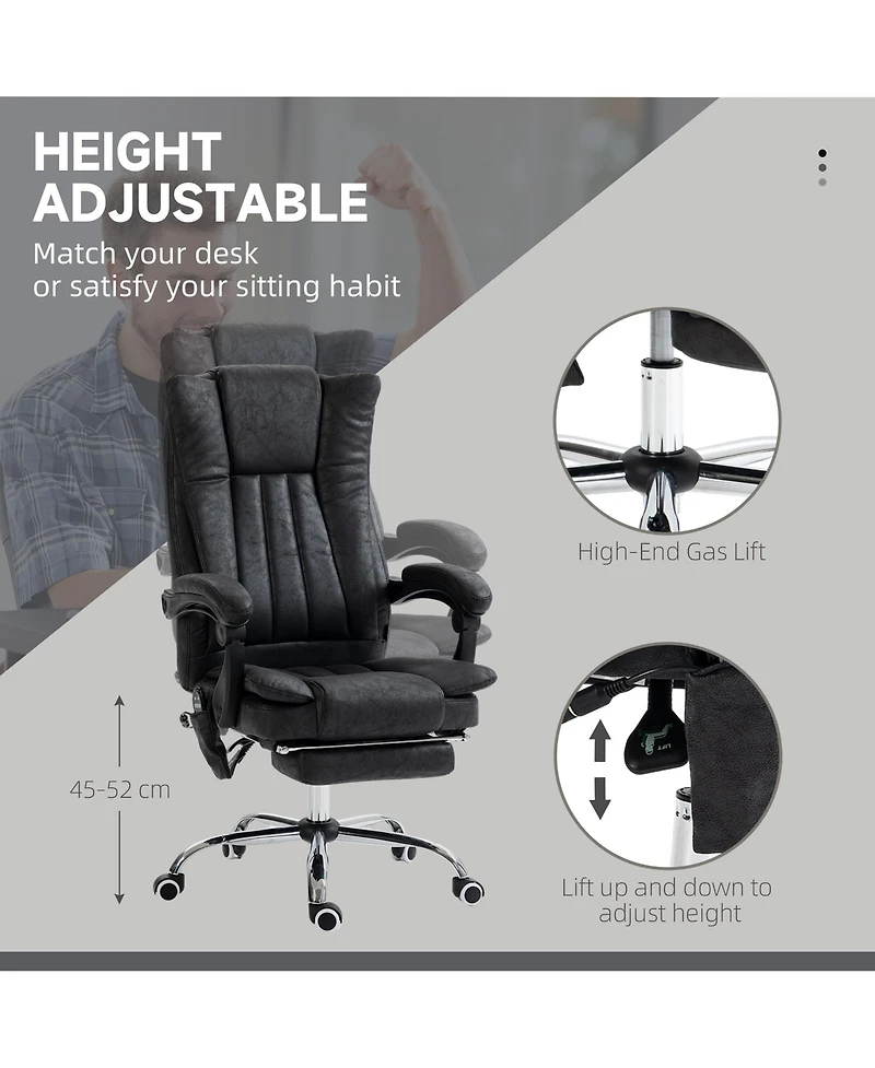 Boyel Living Massage Office Chair High Back Reclining Desk with Heating