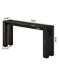 Tribesigns Solid Wood Console Table for Entryway, 70.9-Inch Extra Long Farmhouse Sofa Behind Couch