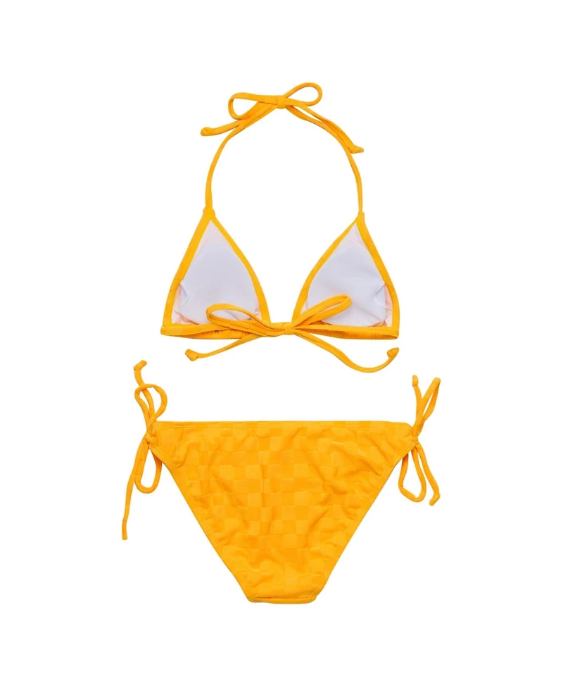 Snapper Rock Big Girls Check Me Out Marigold Triangle Bikini