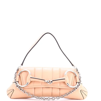 Pre-Owned Gucci Medium Horsebit Chain Shoulder Bag Vertical Quilted Leather