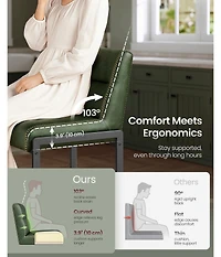 Slickblue Modern Bar Stools Set of 2 Counter Height with Back Support